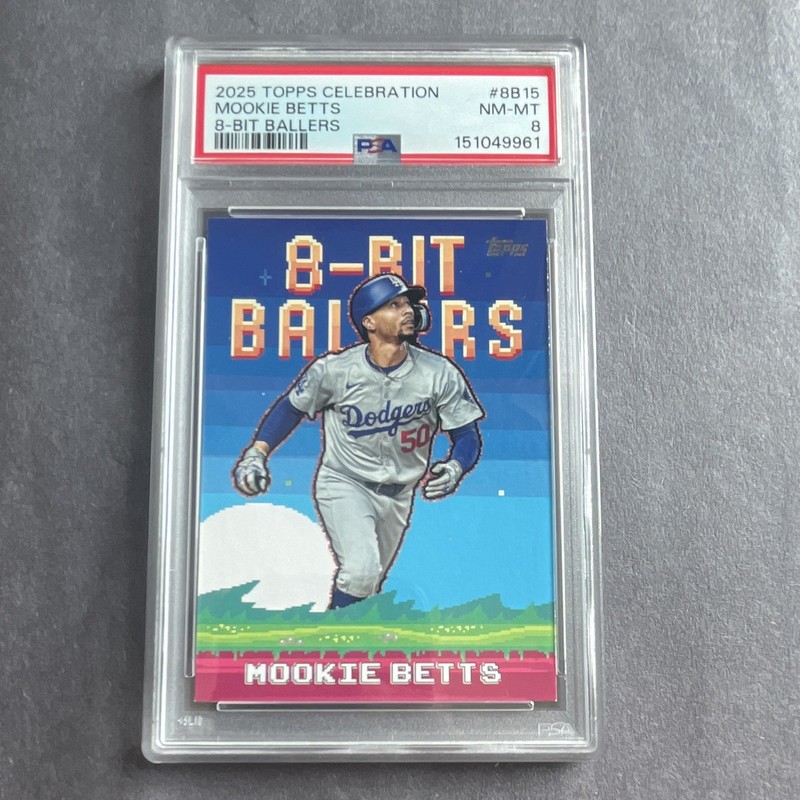 Topps 2025 Series 1 8-Bit Ballers Insert Mookie Betts #8B-15 Dodgers PSA 8