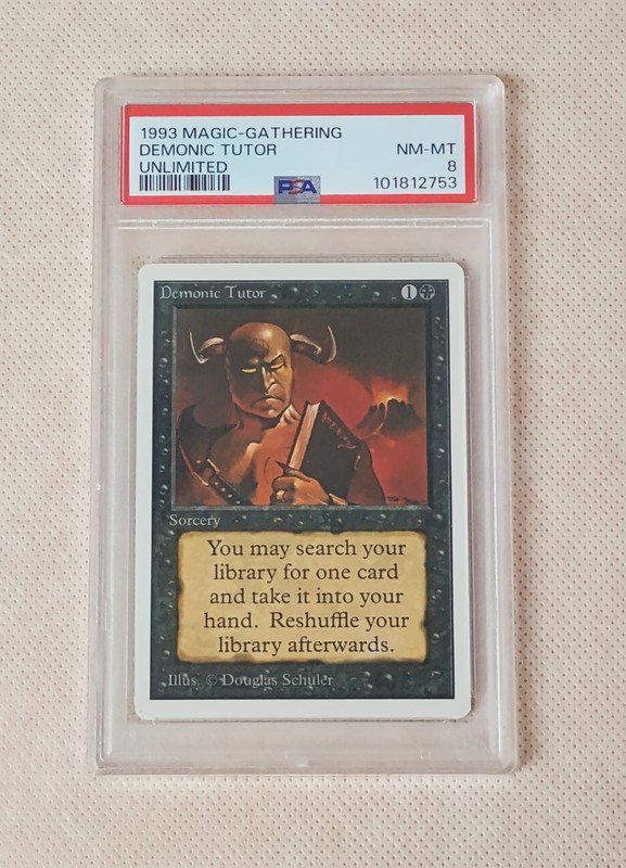 1993 Magic the Gathering Unlimited, Demonic Tutor, sorcery ✩ PSA 8 ✩