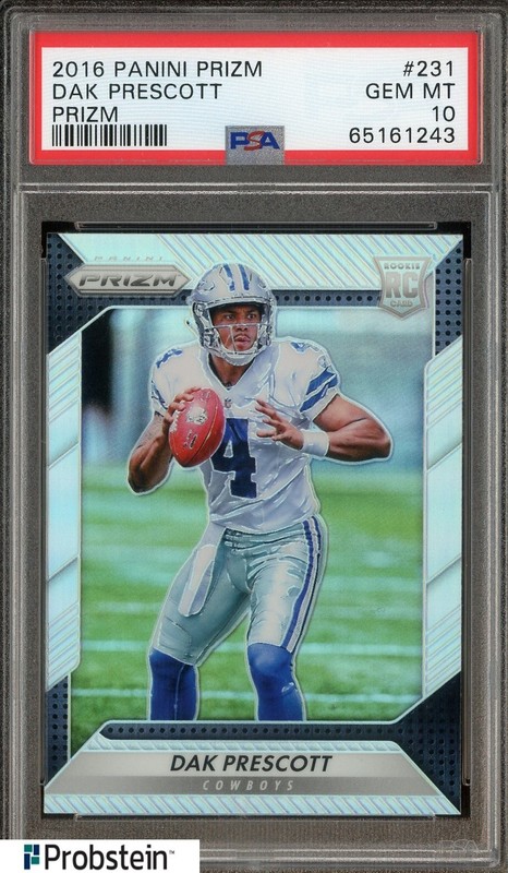 2016 Panini Prizm #231 Dak Prescott Silver Prizm Rookie PSA 10 GEM MINT