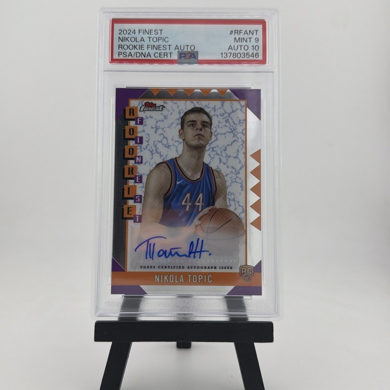 2024 Topps Finest Rookie Finest Autographs Nikola Topic PSA 9 Auto 10 NEW SLAB