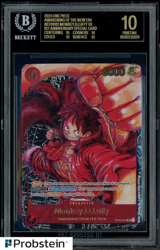 2023 One Piece OPCG Awakening New Era ST01012 Monkey D. Luffy BGS 10 BLACK LABEL