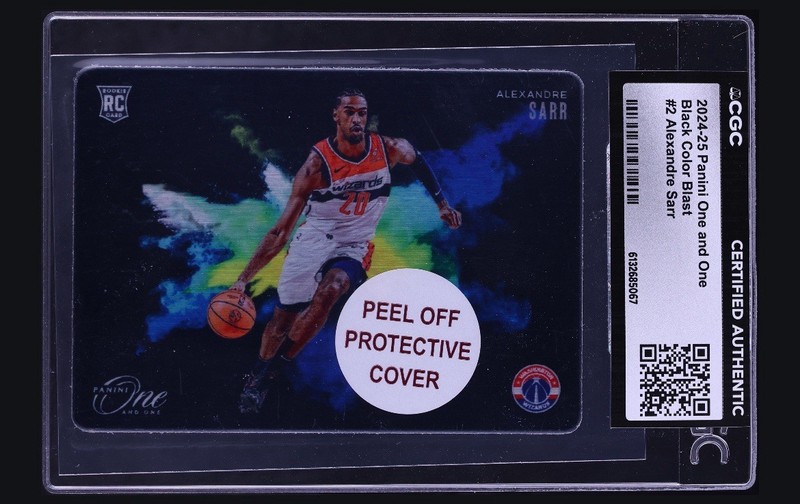 2024 Panini One And One Alexandre Sarr Black Color Blast #2 (SSP) (RC)