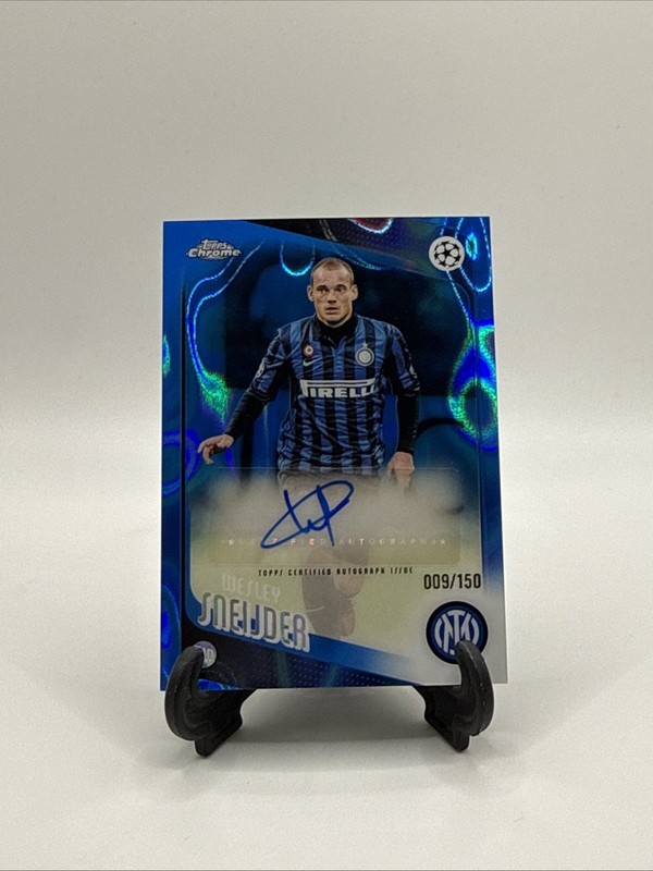 WESLEY SNEIJDER 2025-26 TOPPS CHROME UEFA UCC BLUE LAVA REFRACTOR AUTO 9/150