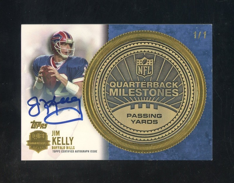 2012 Topps Football Gold Foil Jim Kelly Buffalo Bills HOF Commemorative AUTO 1/1