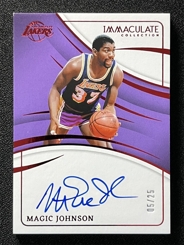 2023-24 Panini Immaculate Collection Magic Johnson Red Signatures Auto /25
