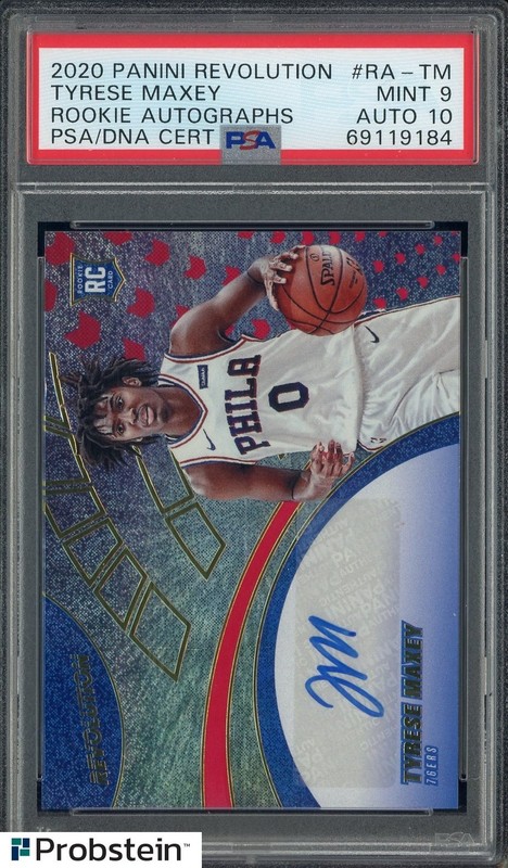 2020 Panini Revolution Tyrese Maxey 76ers RC Rookie PSA 9 PSA/DNA 10 AUTO