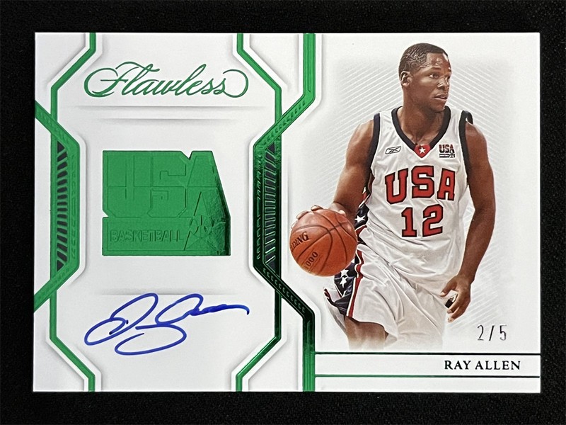 2022-23 Panini Flawless Ray Allen Emerald #USA-RAY USA Basketball Auto /5