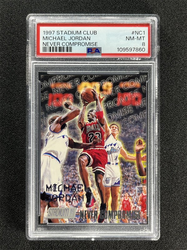 1997 Topps Stadium Club Michael Jordan #NC1 Never Compromise Bulls PSA 8 NM-MT
