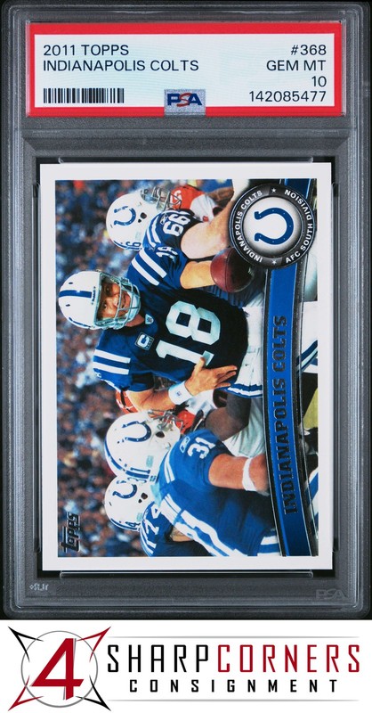 2011 TOPPS #368 INDIANAPOLIS COLTS PEYTON MANNING  PSA 10