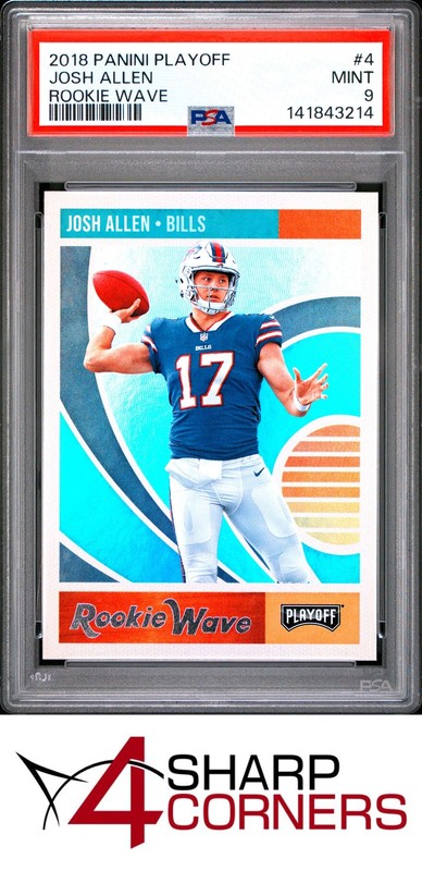 2018 PANINI PLAYOFF ROOKIE WAVE #4 JOSH ALLEN RC BILLS PSA 9