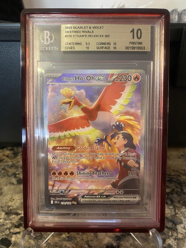 Pokémon TCG Destined Rivals Ethan's Ho-Oh EX SIR 230/182 BGS 10