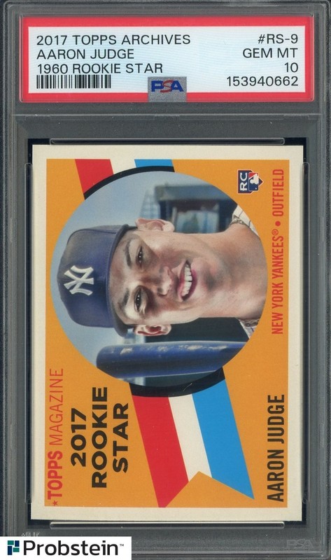 2017 Topps Archives 1960 Rookie Star #RS9 Aaron Judge Yankees RC Rookie PSA 10