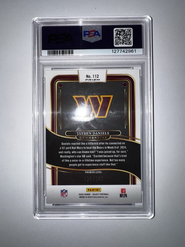 2024 Panini Select Jayden Daniels Tri-Color Prizm Rookie #112 /249 PSA 9 COMMAN… view 2