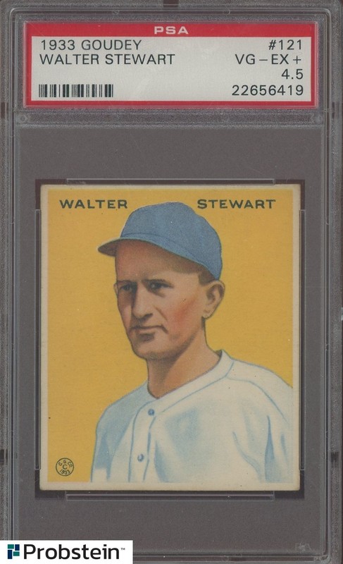 1933 Goudey #121 Walter Stewart Washington Senators PSA 4.5 VG-EX+