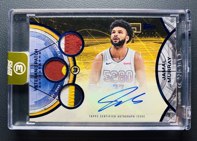 2025-26 Topps 3 Three Jamal Murray Veteran 3 Game-Used Blue Patch Auto /15
