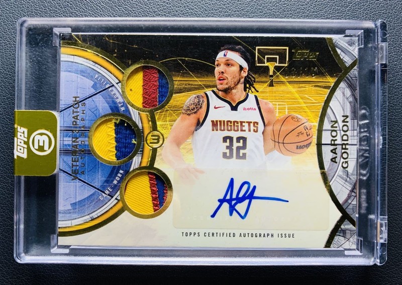 2025-26 Topps 3 Three Aaron Gordon Veteran 3 Game-Used GOLD Patch Auto /10