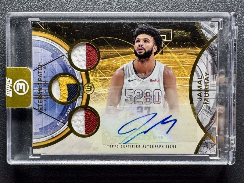 2025-26 Topps 3 Three Jamal Murray Veteran 3 Game-Used GOLD Patch Auto 03/10