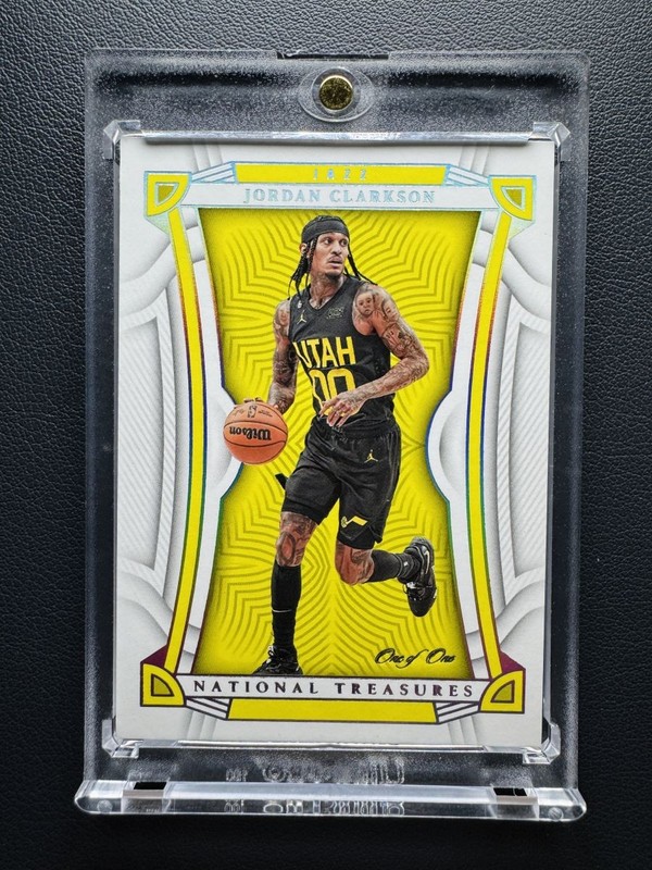 2022-23 Panini National Treasures Jordan Clarkson #45 Platinum 1/1 One of One