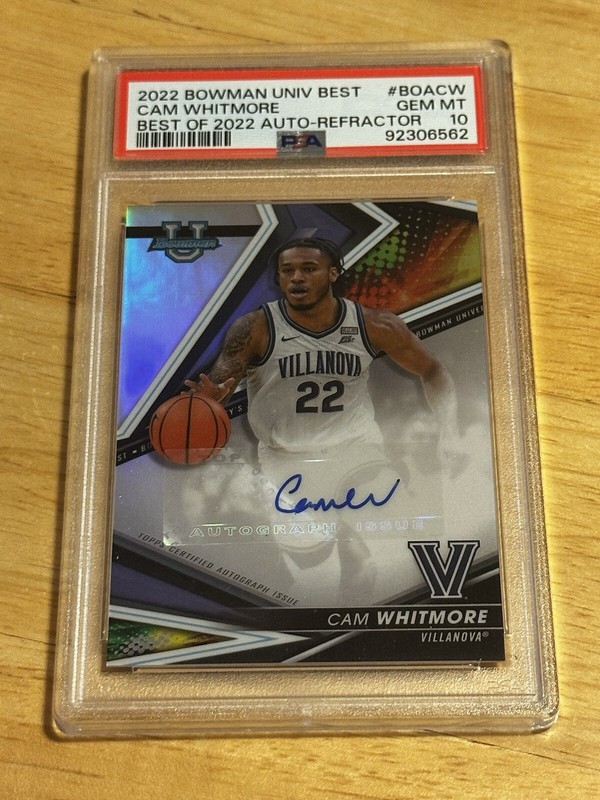 PSA 10 2022 Bowman Best University Cam Whitmore Refractor Autograph #BOA-CW