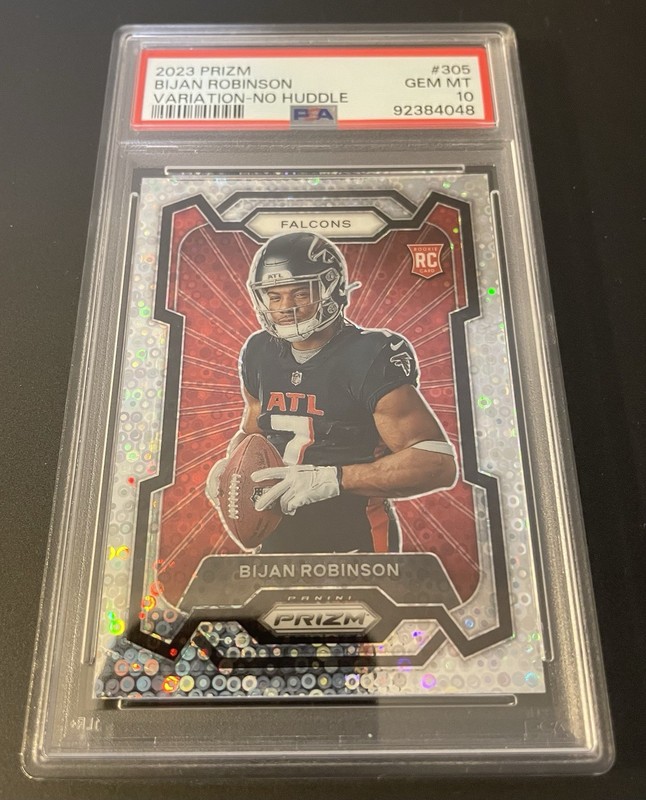 2023 Panini Prizm - Rookies Bijan Robinson Variation No Huddle Prizm (RC) PSA 10