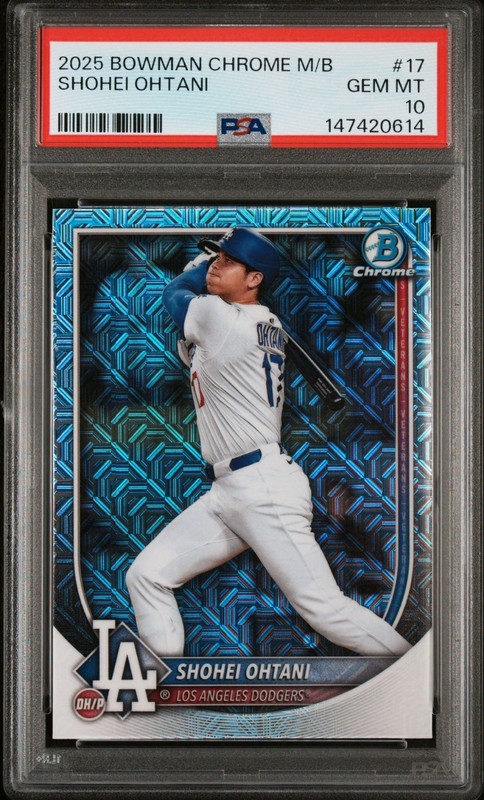 💎🔥💎2025 Bowman Shohei Ohtani Mega Box Refractor #17 Dodgers PSA 10 Mint Card
