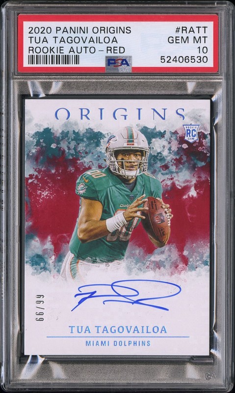 2020 Panini Origins - Rookie Autographs Tua Tagovailoa Red /99 PSA 10 💎