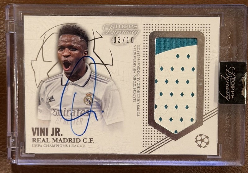 2023 Topps Dynasty Vini Jr. Patch Autograph /10 Game Used Sealed On Card Brazil 