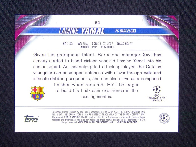 2023-24 Topps Jade UEFA Lamine Yamal RC Rookie Barcelona #11 💚 view 2