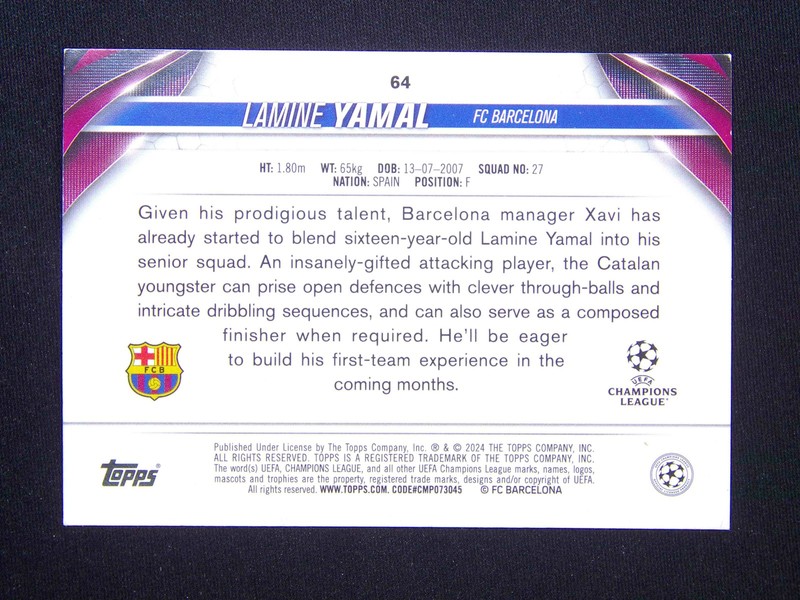2023-24 Topps Jade UEFA Lamine Yamal RC Rookie Barcelona #05 💚 view 2