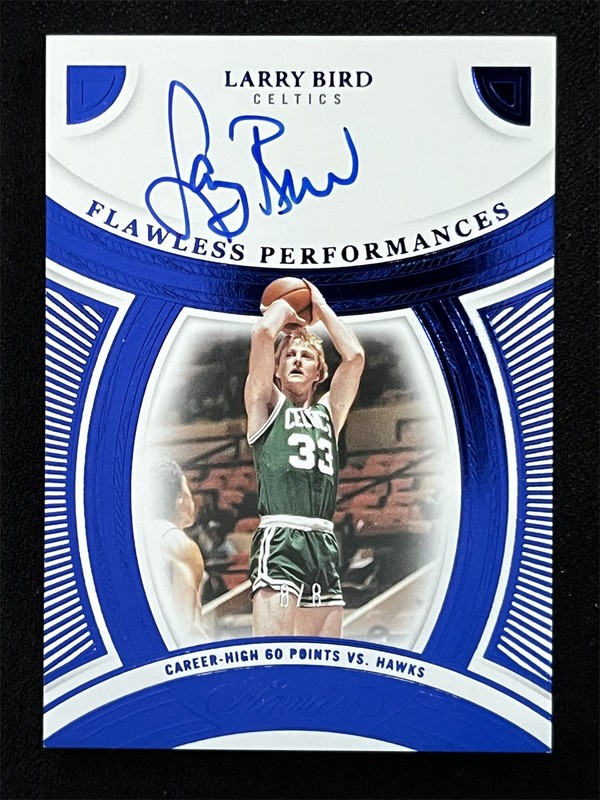 8/8 ≈1/1 ! 2024-25 Panini Flawless Performances Larry Bird Sapphire Auto #FP-LBD