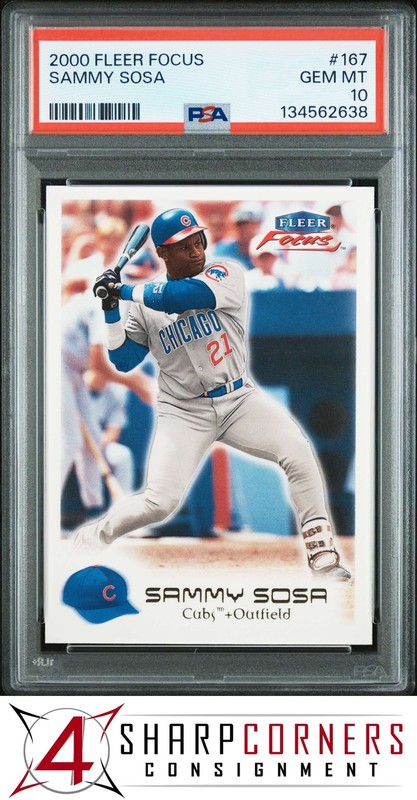 2000 FLEER FOCUS #167 SAMMY SOSA CUBS POP 4 PSA 10