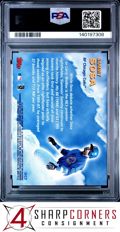 2000 FINEST DREAM CAST #DC7 SAMMY SOSA CUBS POP 1 PSA 9 view 2