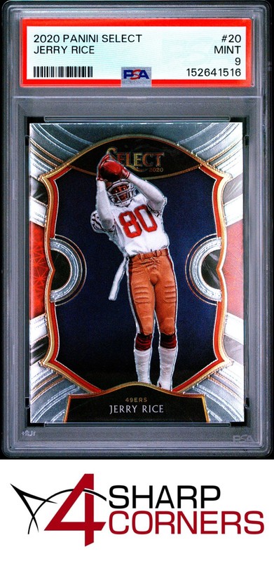2020 PANINI SELECT #20 JERRY RICE HOF POP 4 PSA 9