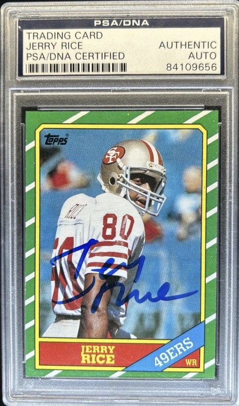 1986 Topps Football #161 Jerry Rice PSA/DNA Certified Authentic Auto Autograph
