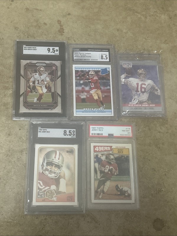 Joe Montana Autographed W/COA Jerry Rice SGC PSA Brock Purdy Rookie 49ers Lot view 2