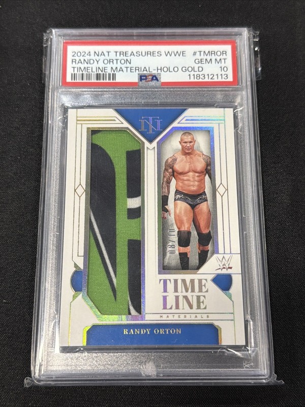 2024 WWE national treasures Randy Orton TimeLine Materials Holo Gold /10 PSA 10