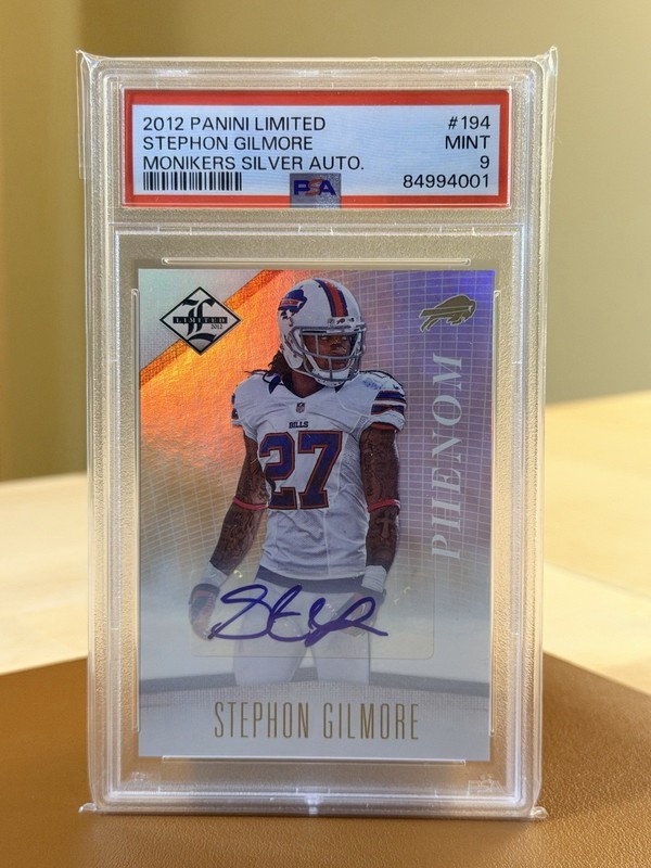 2012 Panini Limited #194 Stephon Gilmore Monikers Silver Auto PSA 9 Bills /25