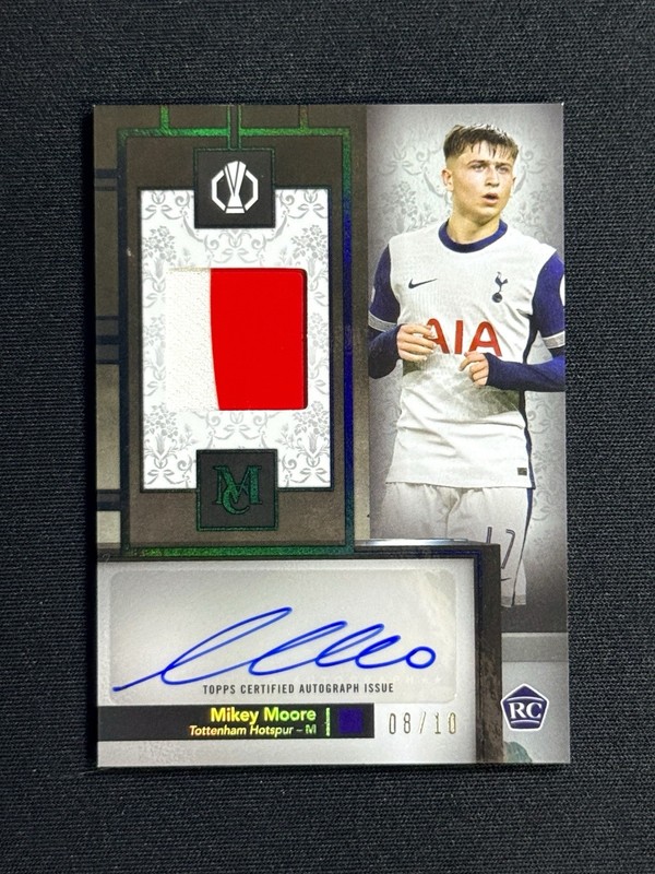 2024-25 Topps Museum Mikey Moore Match-Worn Relic Patch Auto #8/10 RC Rookie