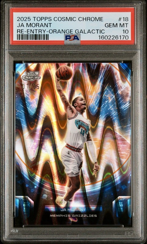 2025 Topps Cosmic Chrome PSA 10 Ja Morant Re-Entry-Orange Refractor #1/25  Pop 1
