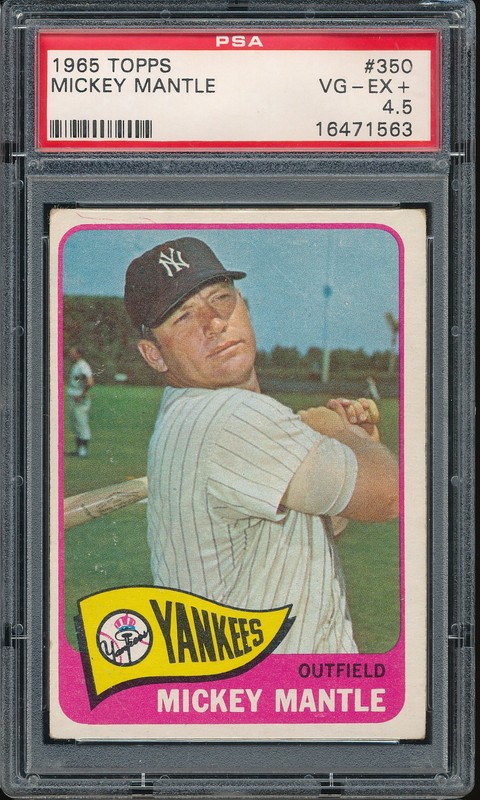 1965 Topps Mickey Mantle #350 PSA 4.5 - Yankees