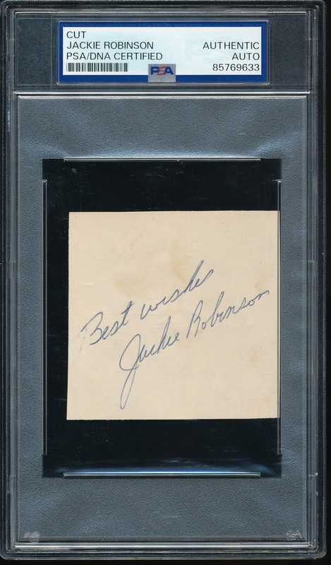 Jackie Robinson Signed/Autograph cut - PSA/DNA Authentic - Dodgers HOF