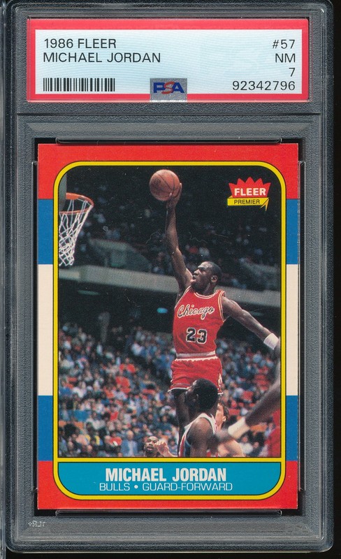 1986 Fleer Michael Jordan RC #57 PSA 7 - Bulls