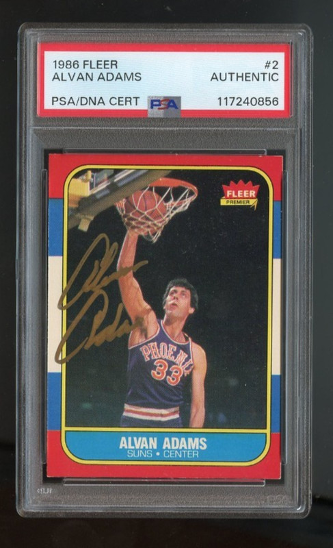 1986 Fleer #2 Alvin Adams Autograph PSA DNA Authentic