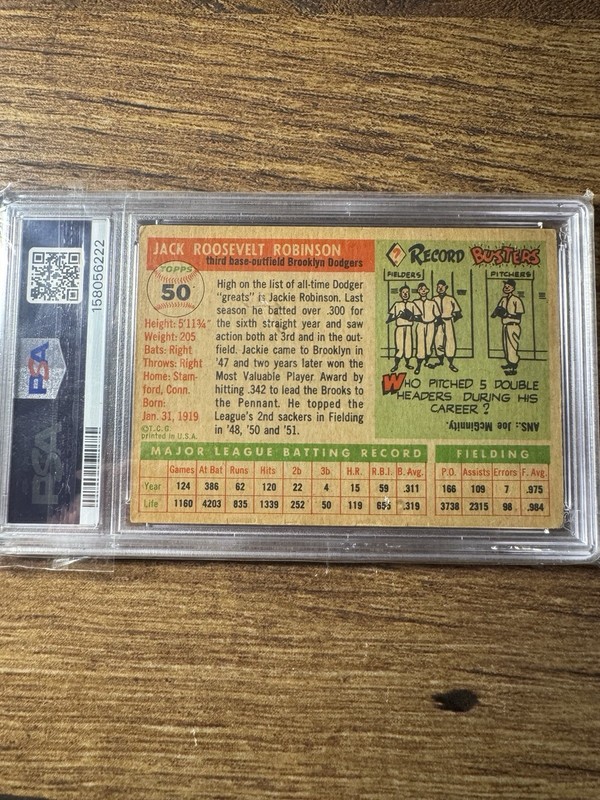 1955 Topps - Jackie Robinson #50 PSA 1.5 view 2