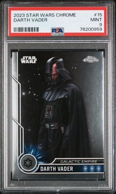 2023 TOPPS STAR WARS CHROME DARTH VADER #15 PSA 9