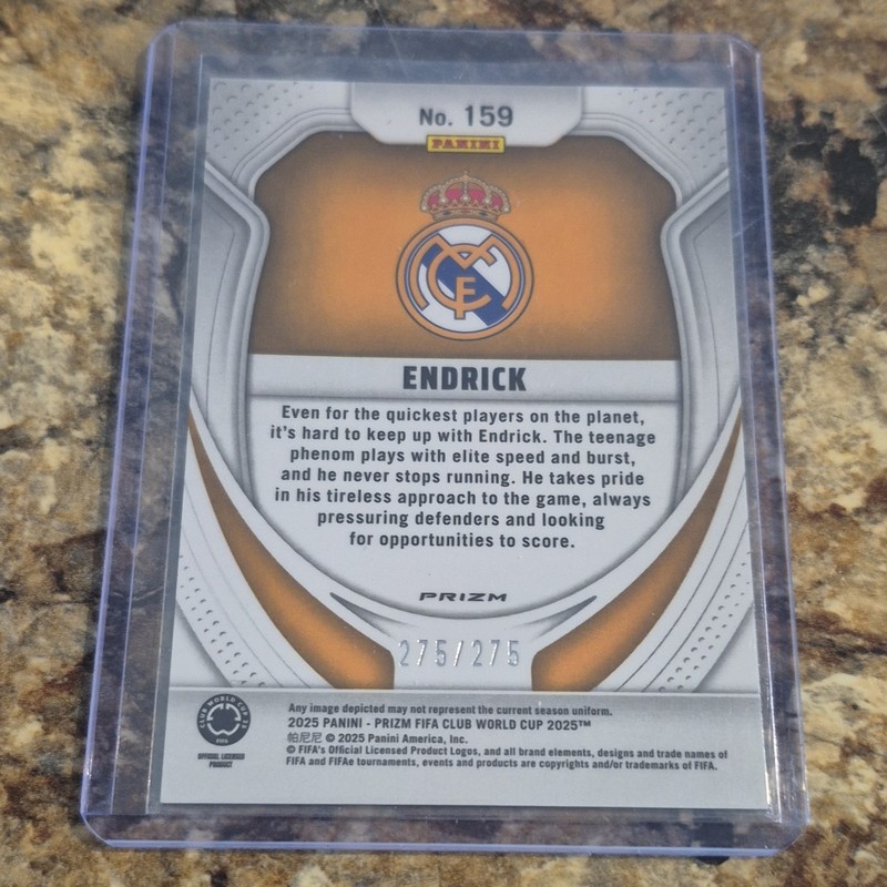 Panini Prizm FIFA Club World Cup Endrick #159 Real Madrid 275/275 view 2