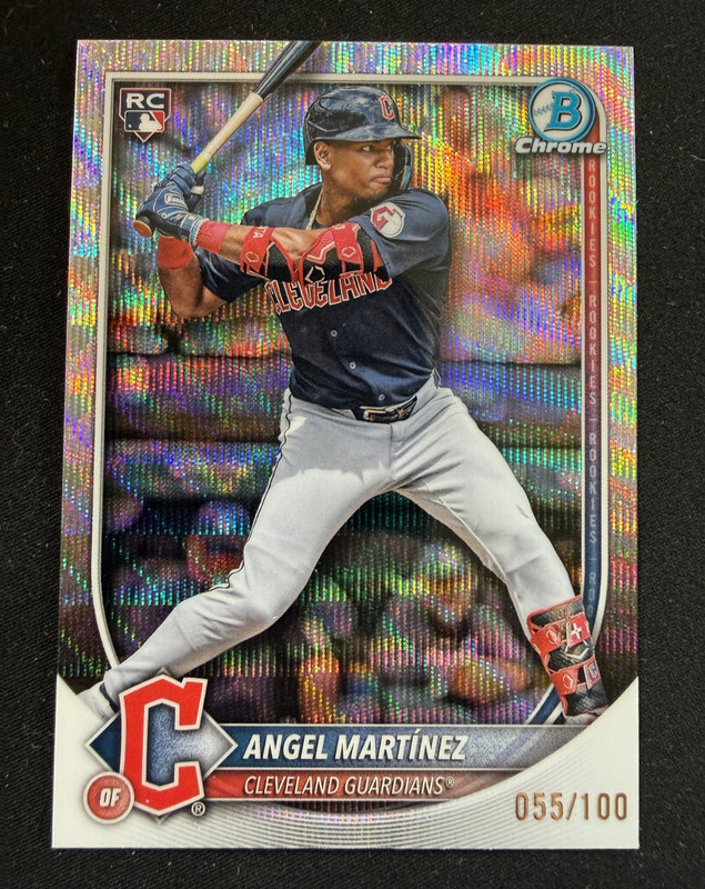 2025 Bowman Chrome - Angel Martinez #68 Wave Refractor /100 (RC) - Guardians
