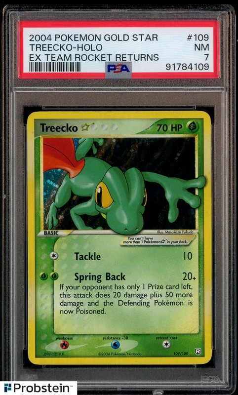 2004 Pokemon Gold Star Ex Team Rocket Returns #109 Treecko Holo PSA 7 NM