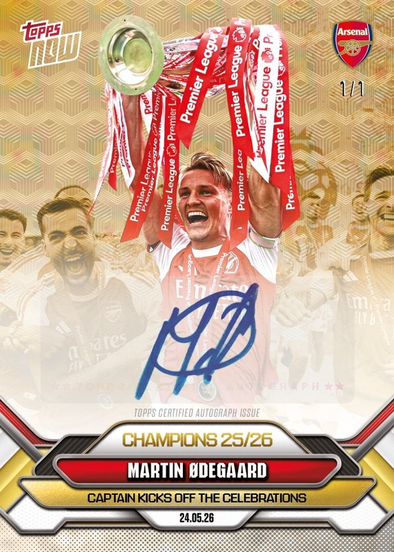 Martin Ødegaard 2025-26 Arsenal FC CHAMPIONS *POSSIBLE 1/1 AUTO*Presale
