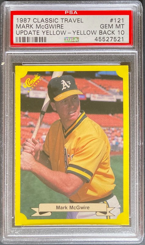 Mark McGwire 1987 Classic Travel Update - Yellow Back #121 PSA GEM MINT 10